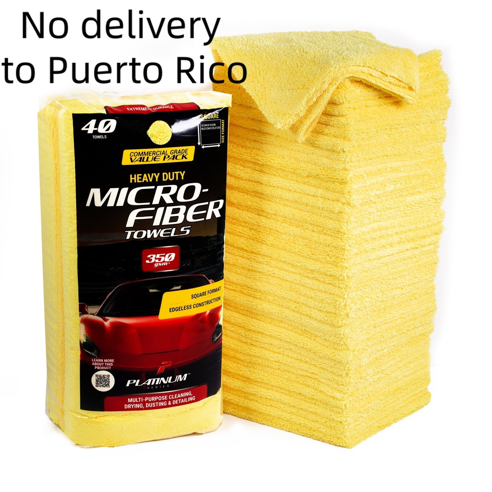 ​​Platinum Series Microfiber Towels - 40pk, Heavy Duty, Yellow​
