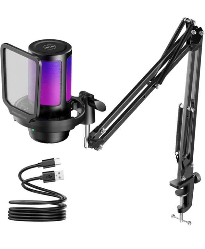 InnoGear Gaming USB Microphone, Noise Cancellation Condenser Mic with Mute - New