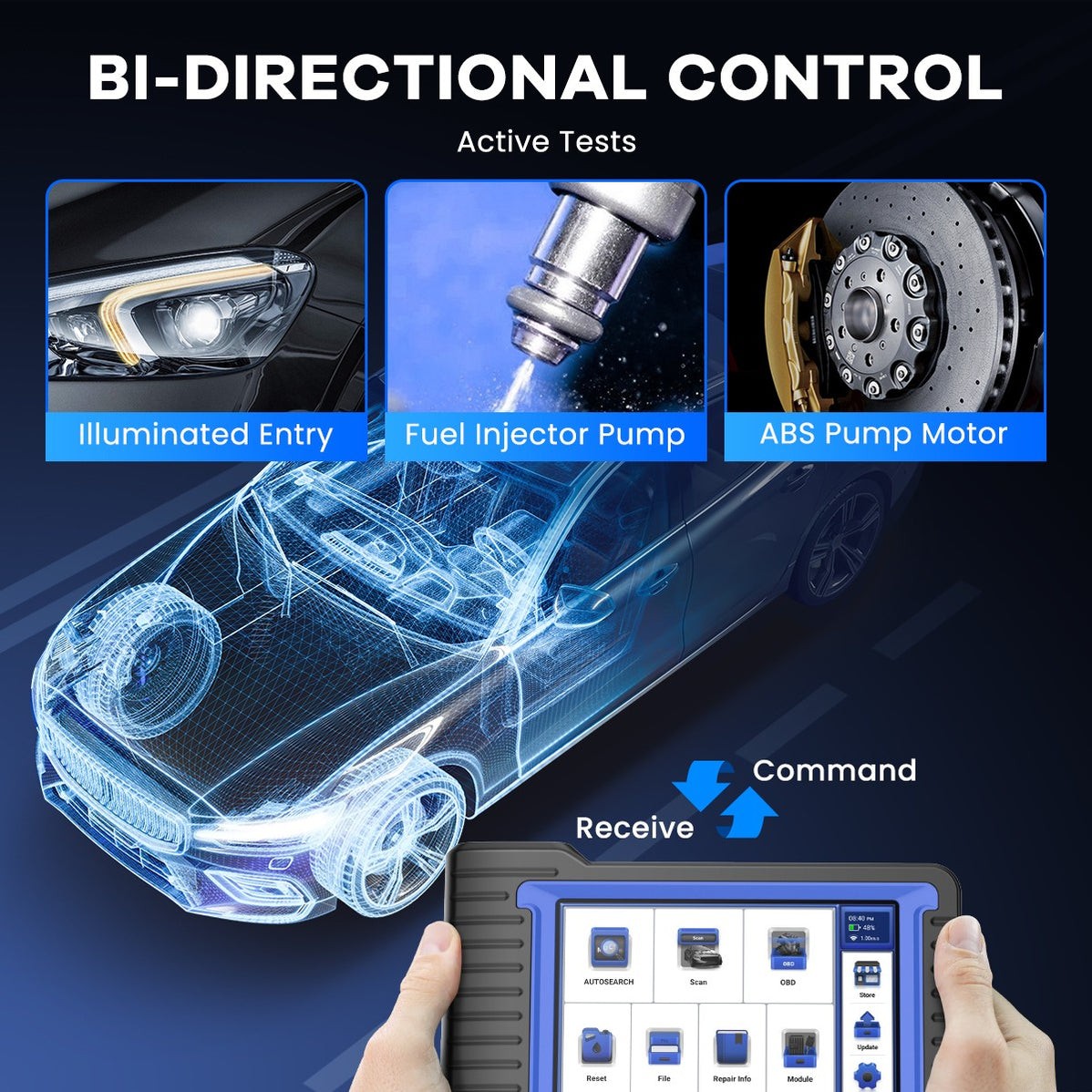 MUCAR VO7S OBD2 Diagnostic Tool Bidirectional Scanner CANFD ECU Coding 28+Resets