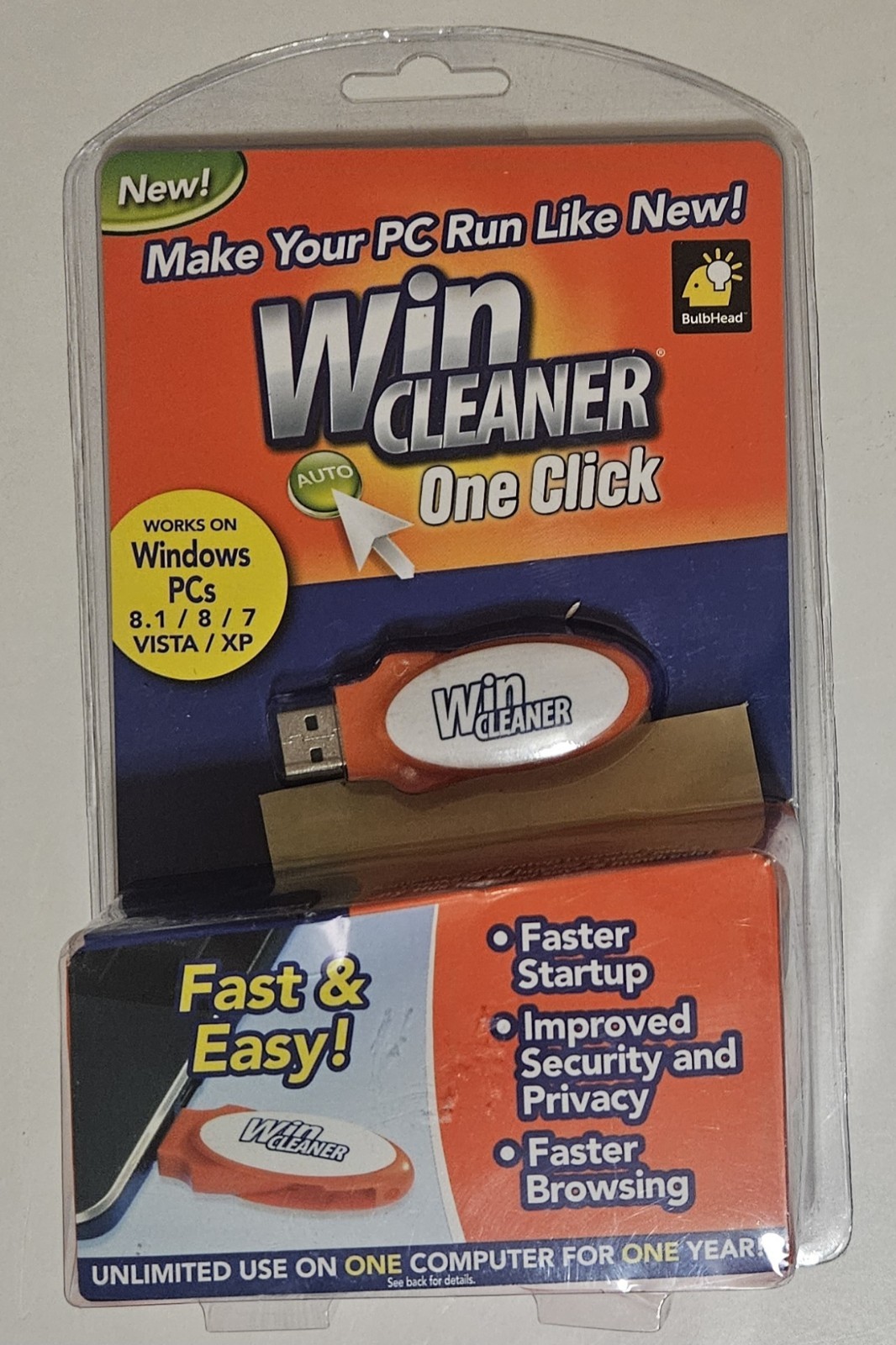 Win Cleaner One Click Professional USB Computer Clean Repair for PC Laptop NEW!