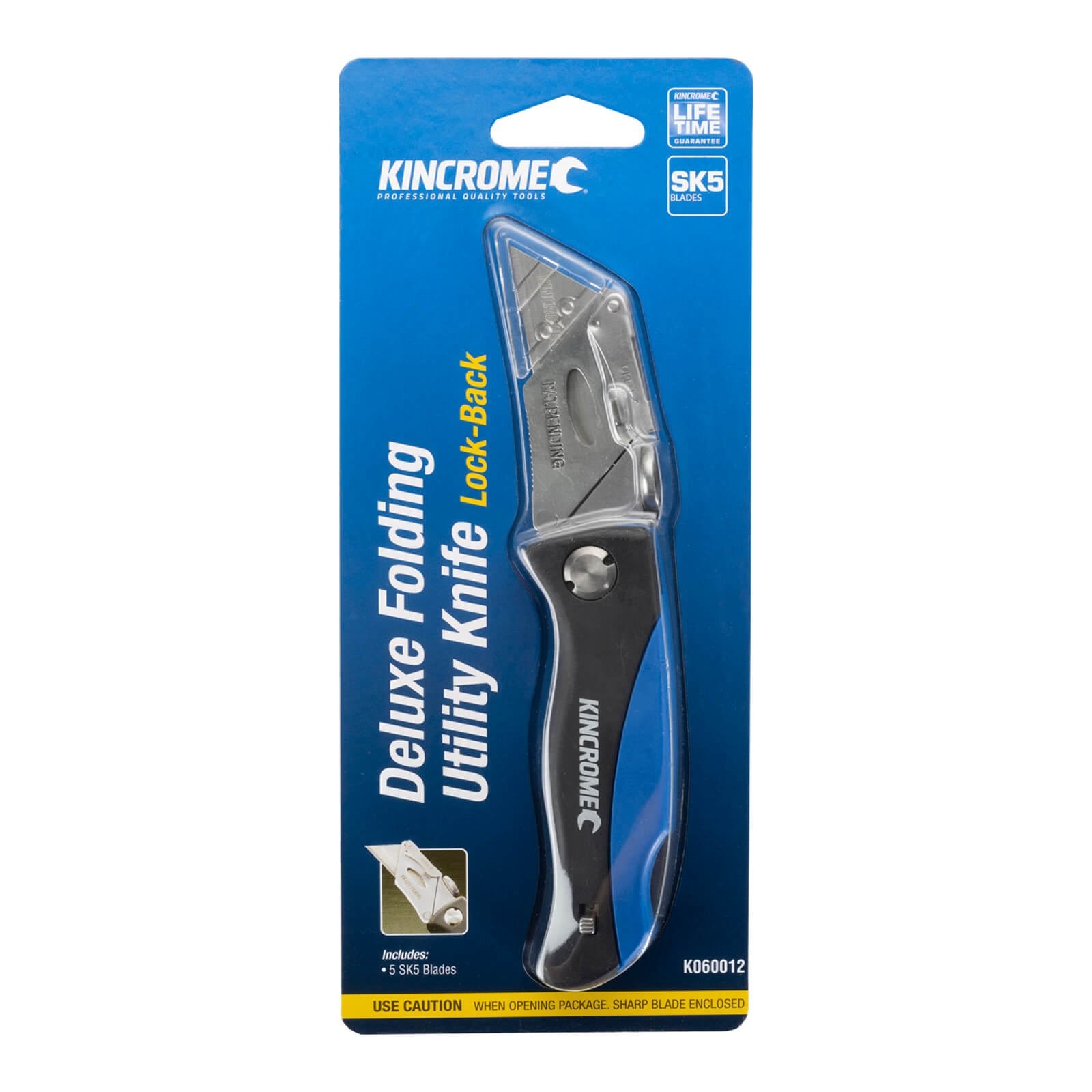 Kincrome 160 mm Folding Lock‑Back Utility Knife Box Cutter Blades Incl. K060012