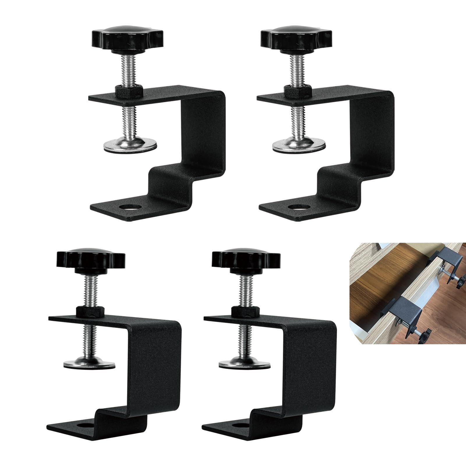 4 PCS Drawer Front Installation Clamps Adjustable Face C Clamps Woodworking