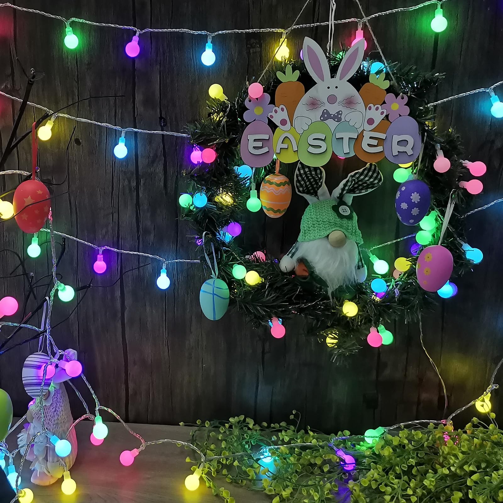 Easter String Lights, 100 LED 33ft Easter Pastel Lights 8 Lighting Modes with...