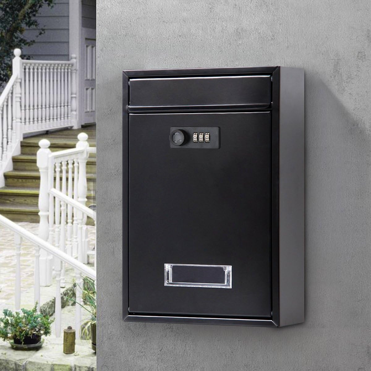 Locking Mailbox Wall Mounted Vertical- Mail Boxes with Combination Lock Large C