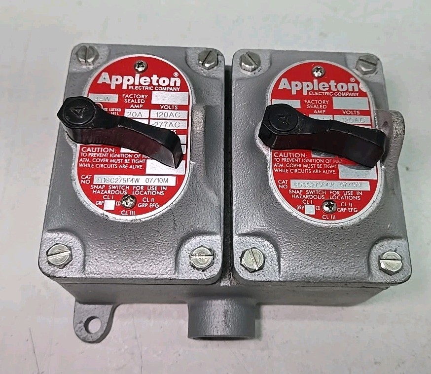 APPLETON EDSC275F4W-4-Way 2-Gang 20-Amp EXPLOSION PROOF Tumbler SWITCH 20A 3/4"