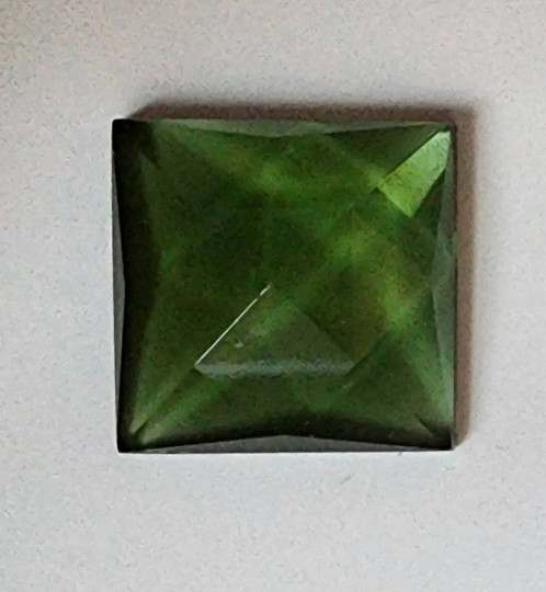 Square Faceted Jewels- German Made- Trans Moss Green- Multiple Sizes