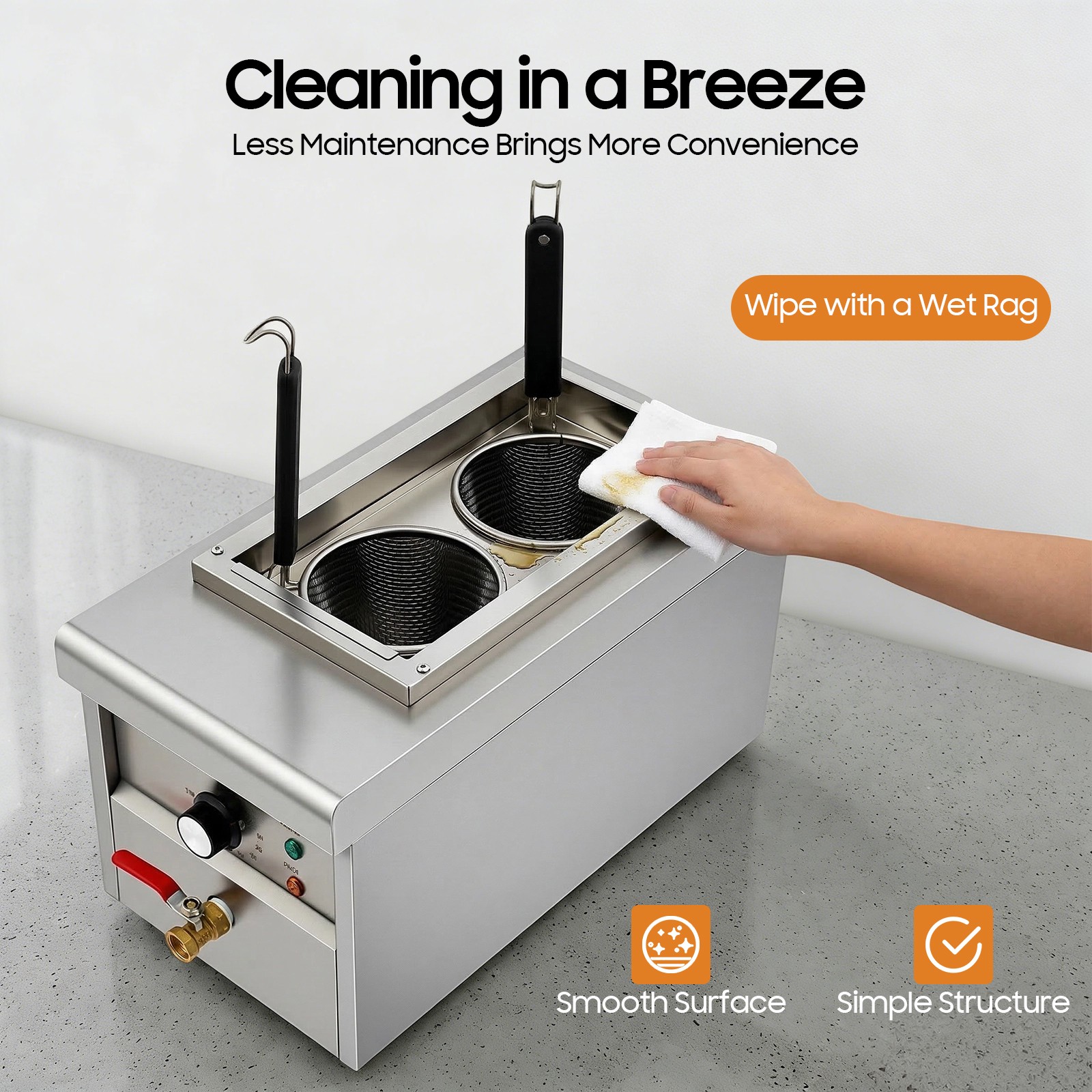 2 Holes Commercial Pasta Cooker Stainless Steel Electric Noodles Pasta Boiler