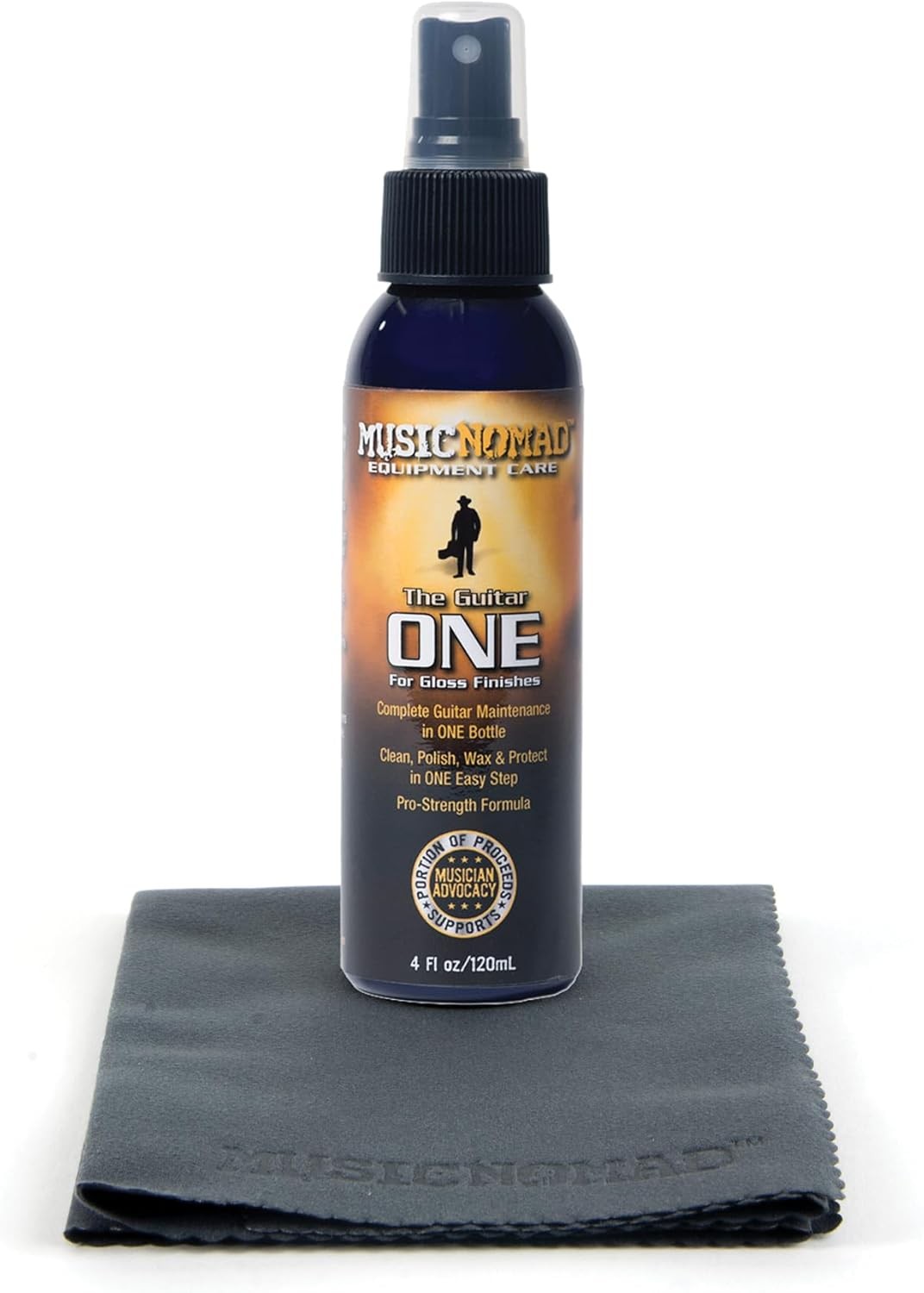 MusicNomad Guitar ONE All-in-1 Cleaner, Polish, and Wax Microfiber...