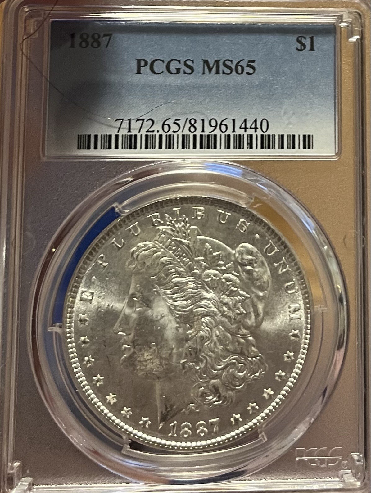 1887 PCGS MS65 Morgan Silver Dollar
