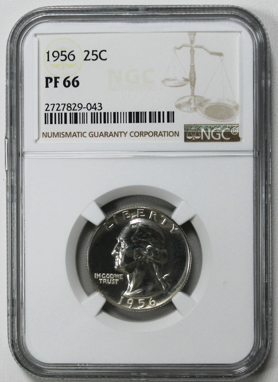 1956 Washington Quarter NGC PF 66