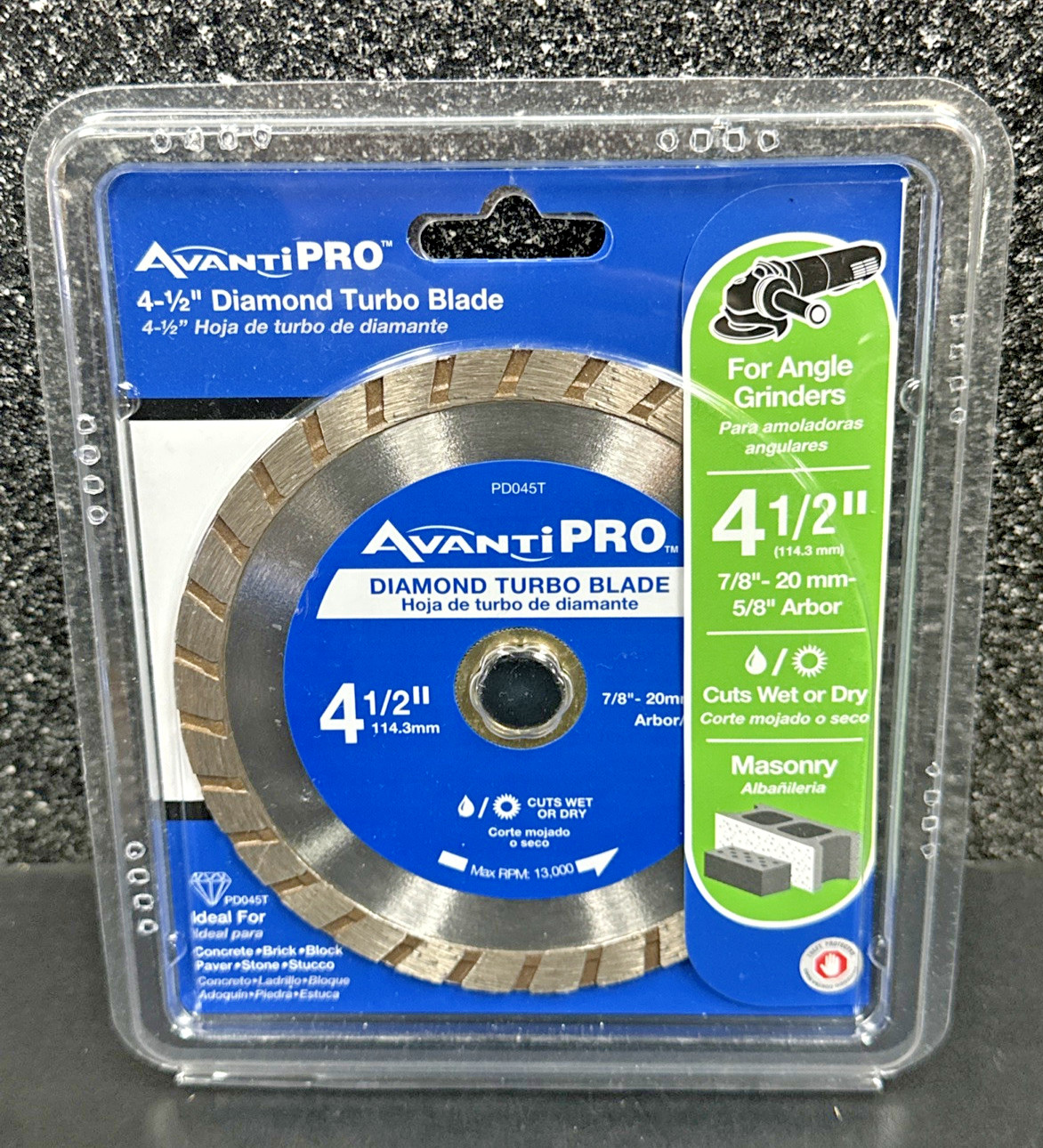 Avanti Pro 4-1/2" Wet Dry Circular Saw Diamond Segmented Blade PD045S
