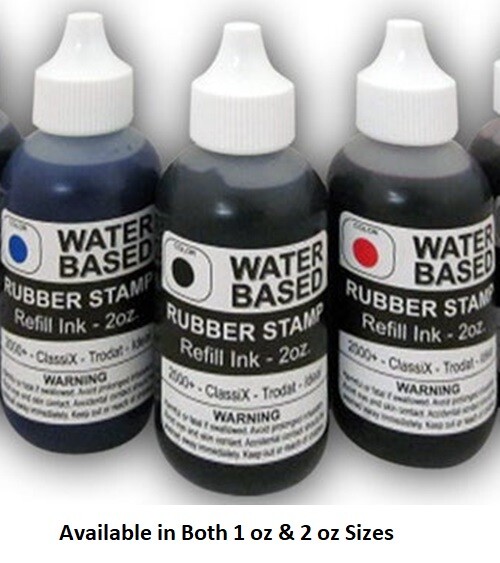 Refill Ink - One 1oz bottle - Water Based - For Self Inking Stamps or Ink Pads