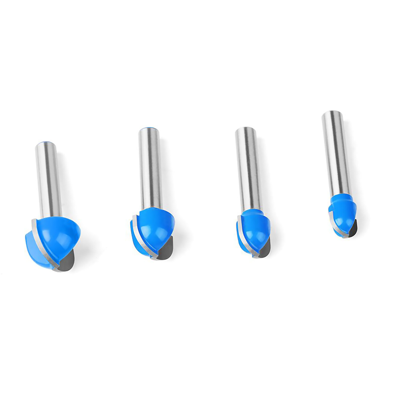 4Pcs/Set 1/4 inch Shank Solid Carbide Round Nose Router Bit Replacement