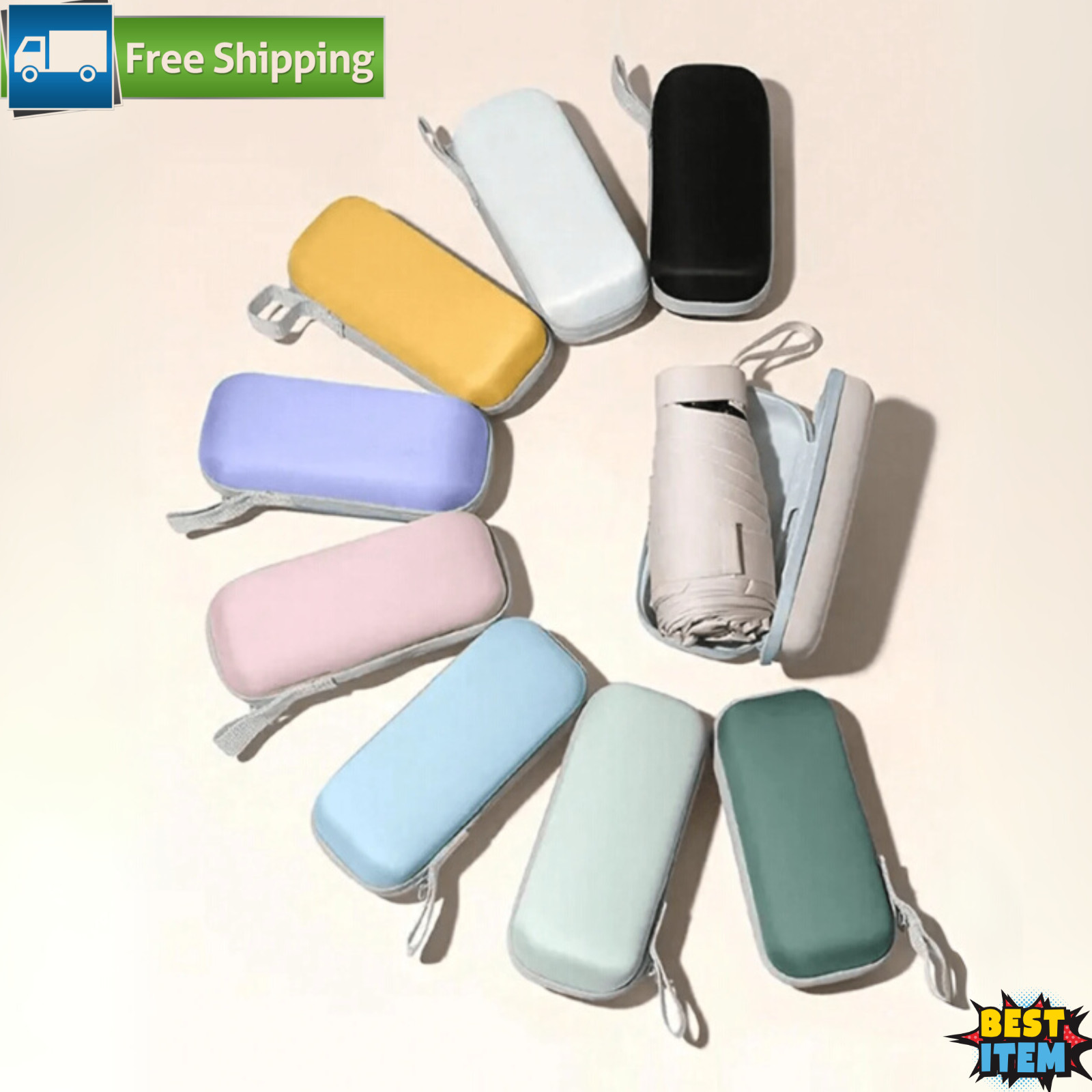 Mini Portable Umbrella UV & Rain Protection Foldable with Case Sun Umbrella 1Pc