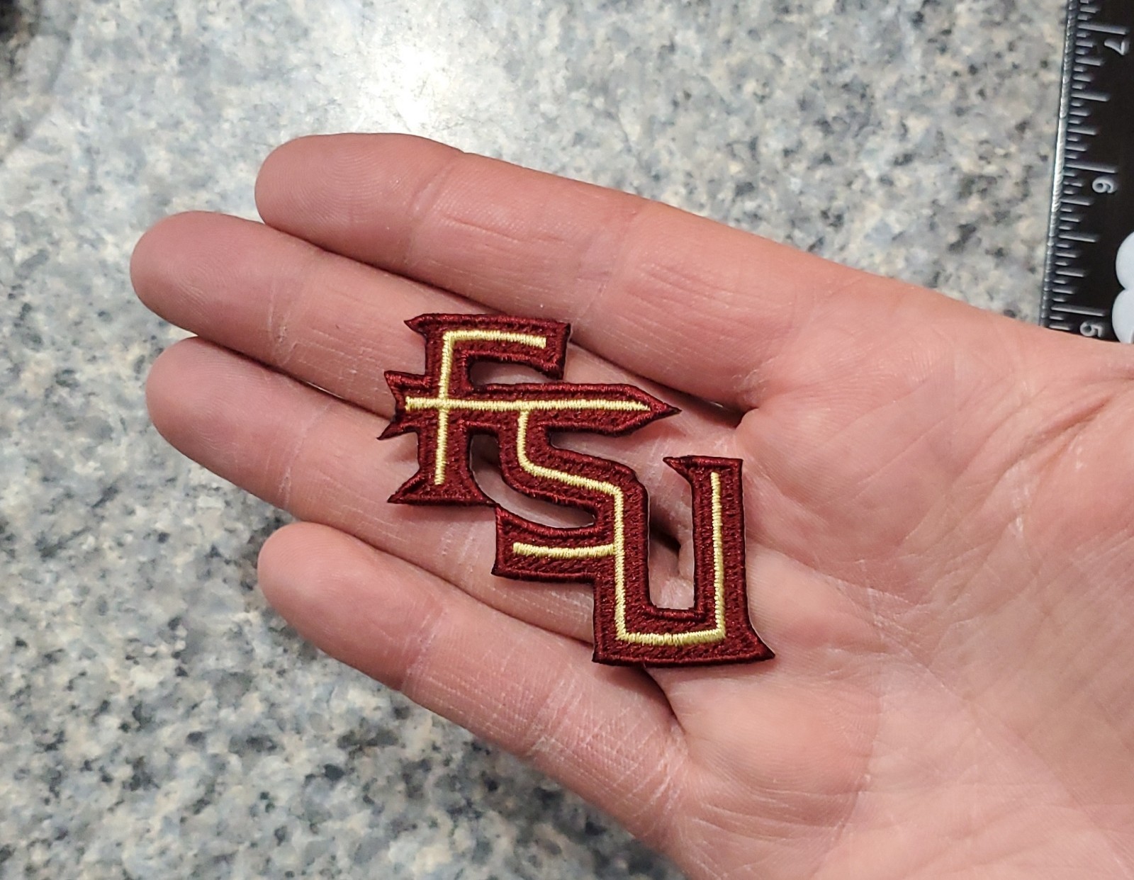 FSU Florida State Letter Logo Patch. Embroidered. Iron On Backing 2"x 2"