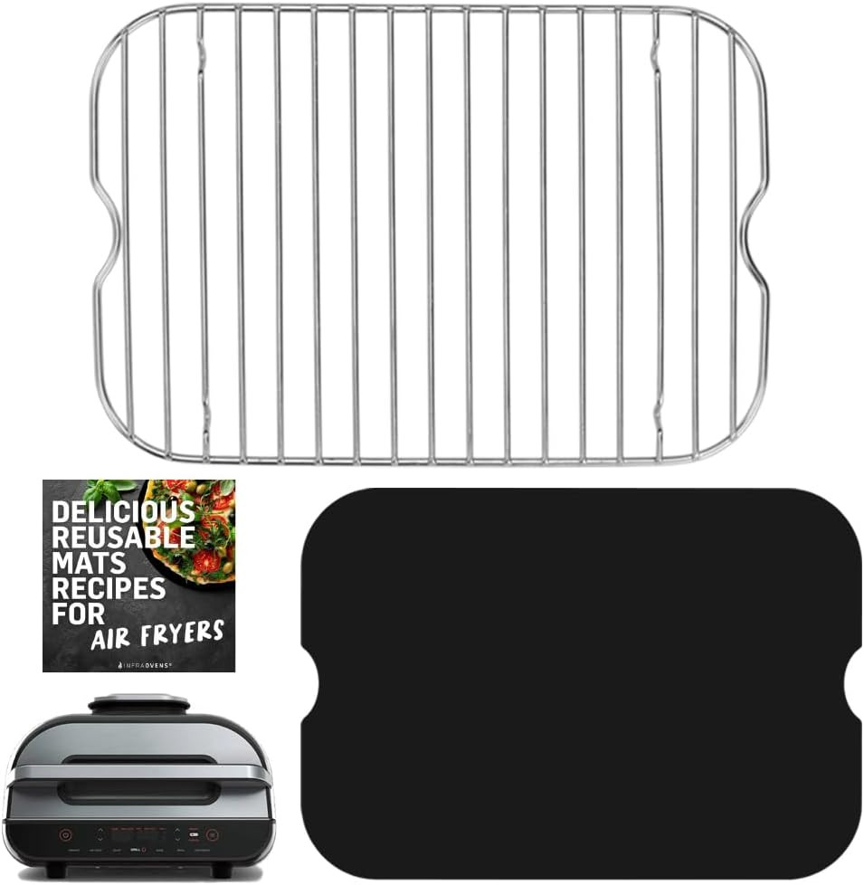 Air Fryer Rack Accessories for Ninja Foodi Smart XL 6-In-1 FG551 and Reusable Li