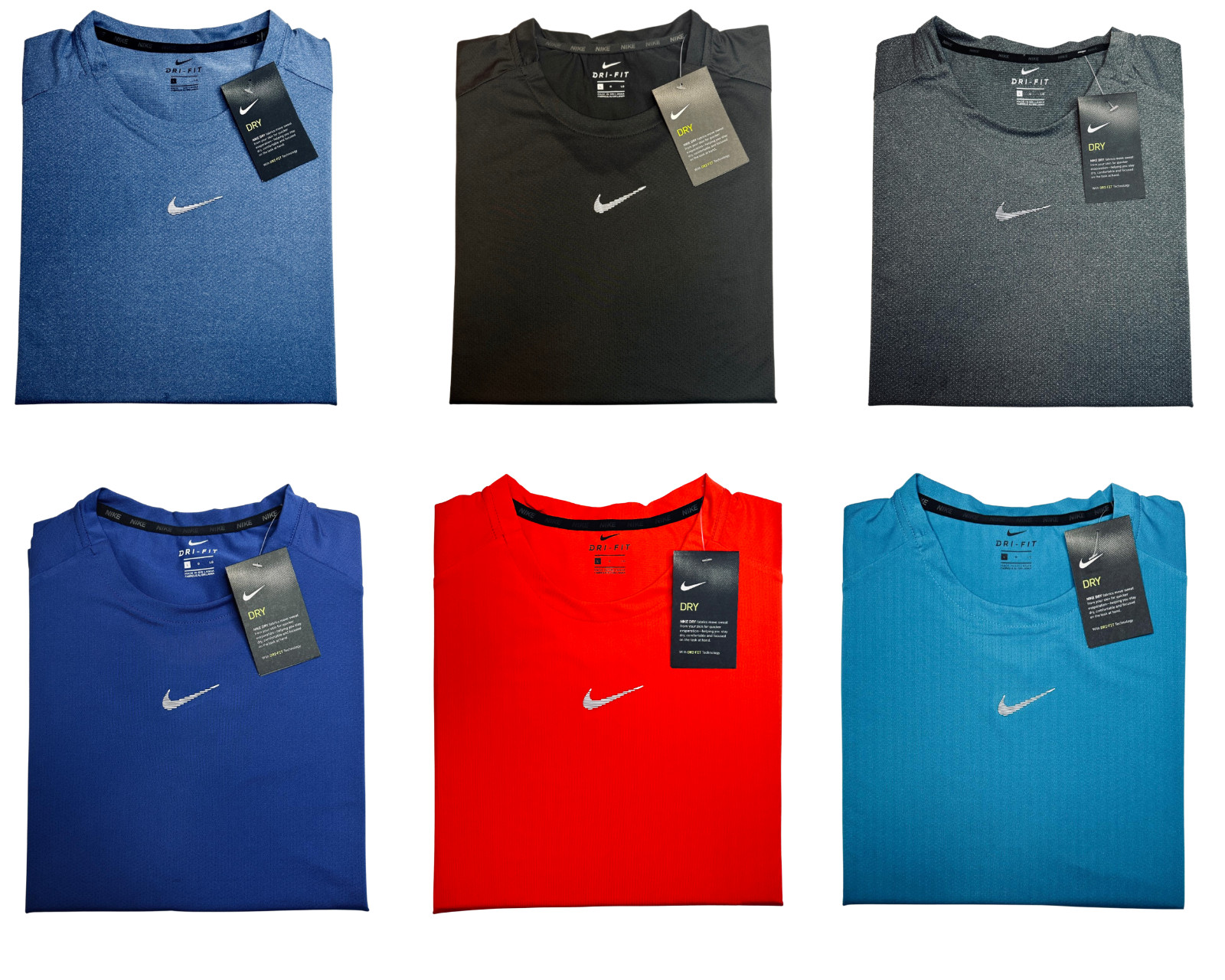 Nike T-Shirts Dri-Fit Athletic for Men Crew Neck Short Sleeve  Work out Tee