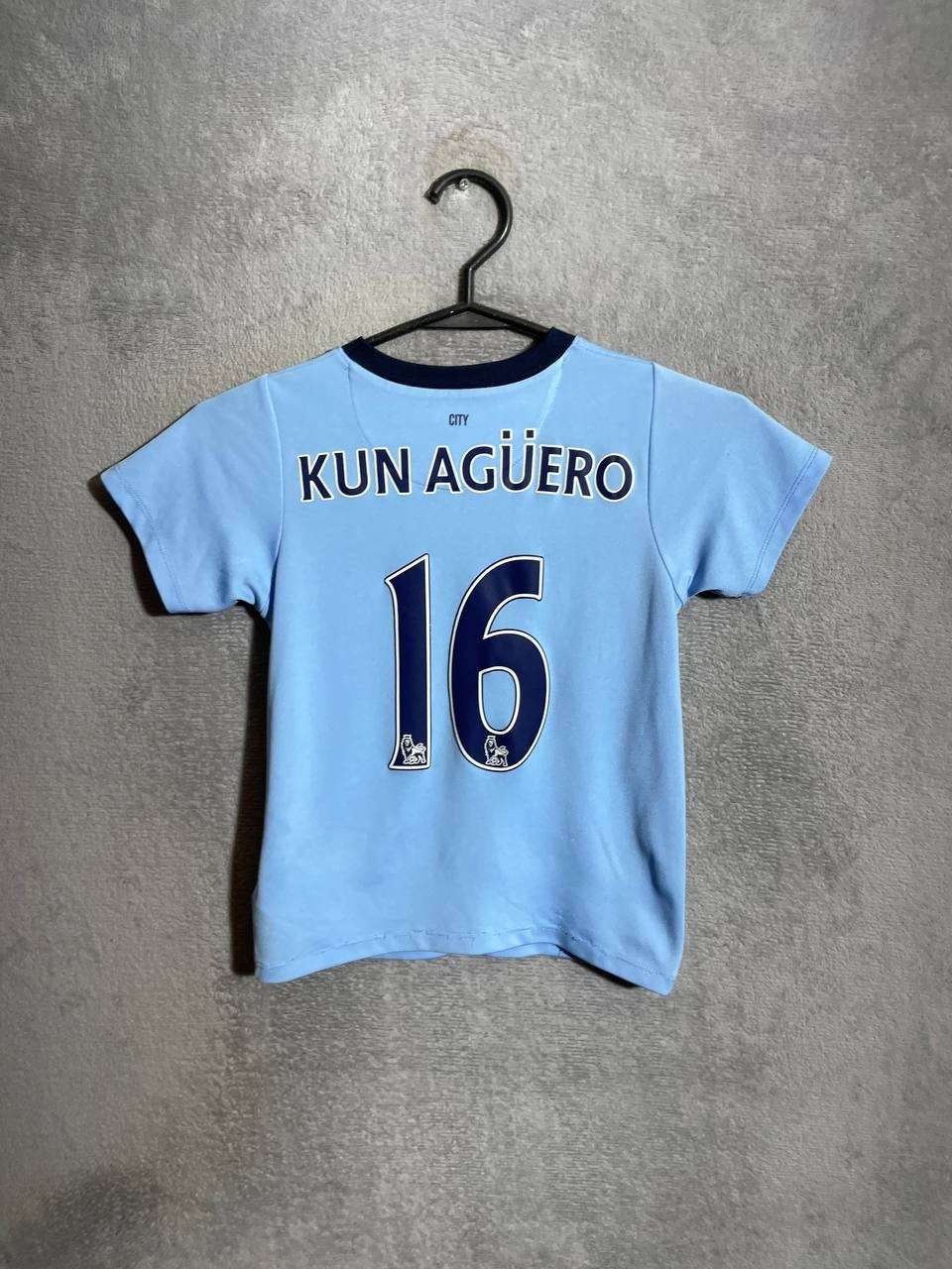 Kun Aguero Manchester City Home football shirt 2014 - 2015 Nike Kids Size S 4-5Y