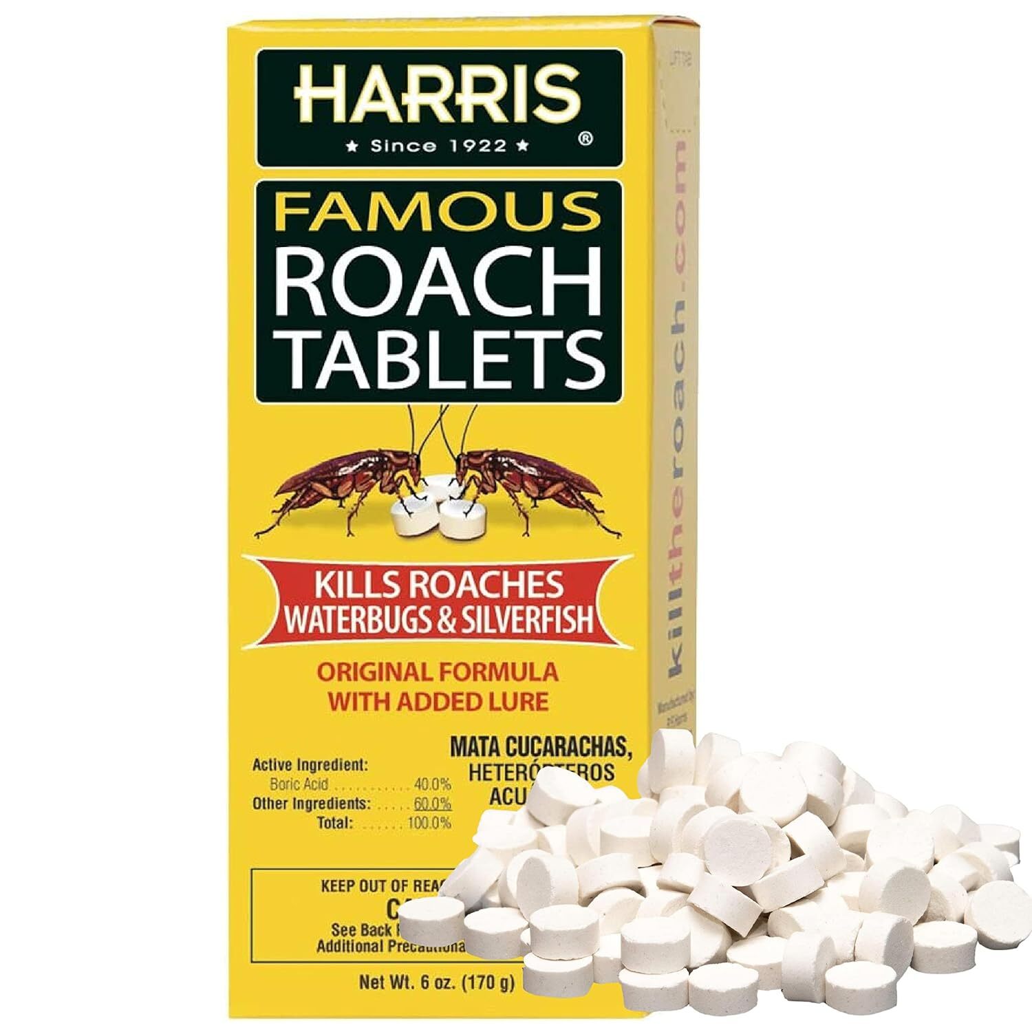 Harris Roach Tablets, Boric Acid Roach and Insects Killer with Lure, Alternative