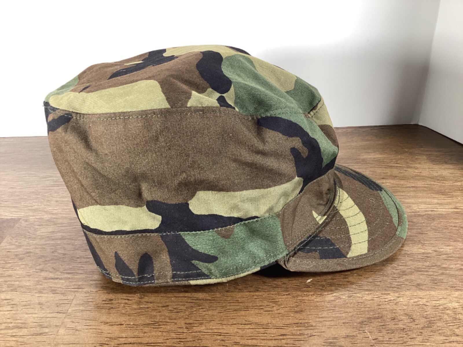 US ARMY CLASS 1 CAMOUFLAGE PATROL CAP HAT EARFLAP LINED SZ. 6 7/8