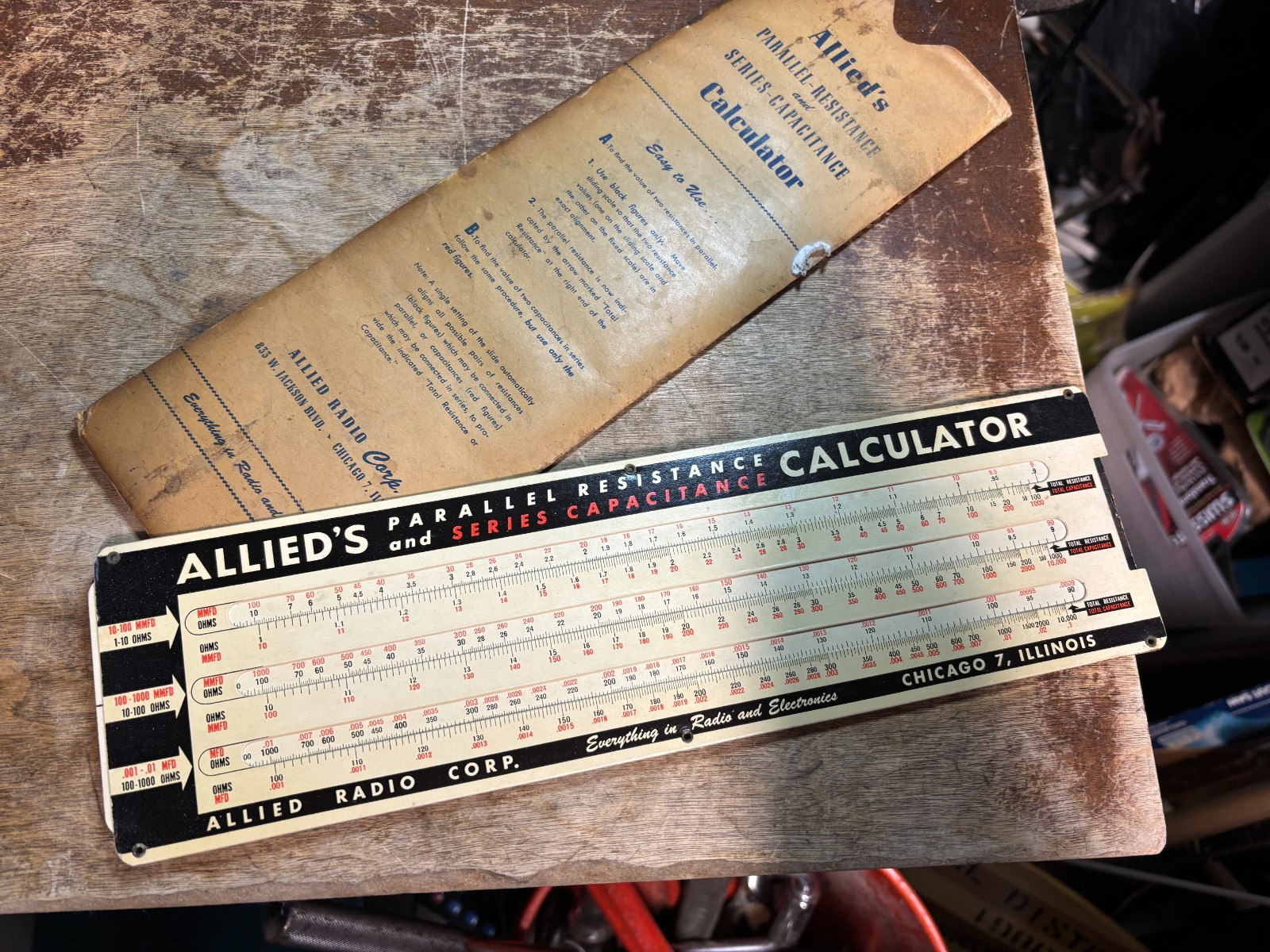 Vintage Allied Radio Corp Parallel Resistance Calculator Series Capacitance USA