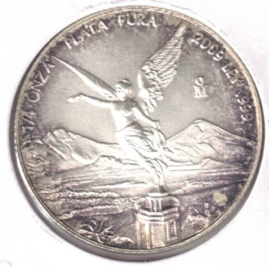 2009 Mexico Uncirculated 1/4 ONZA (1/4 Troy Ounce of Silver!