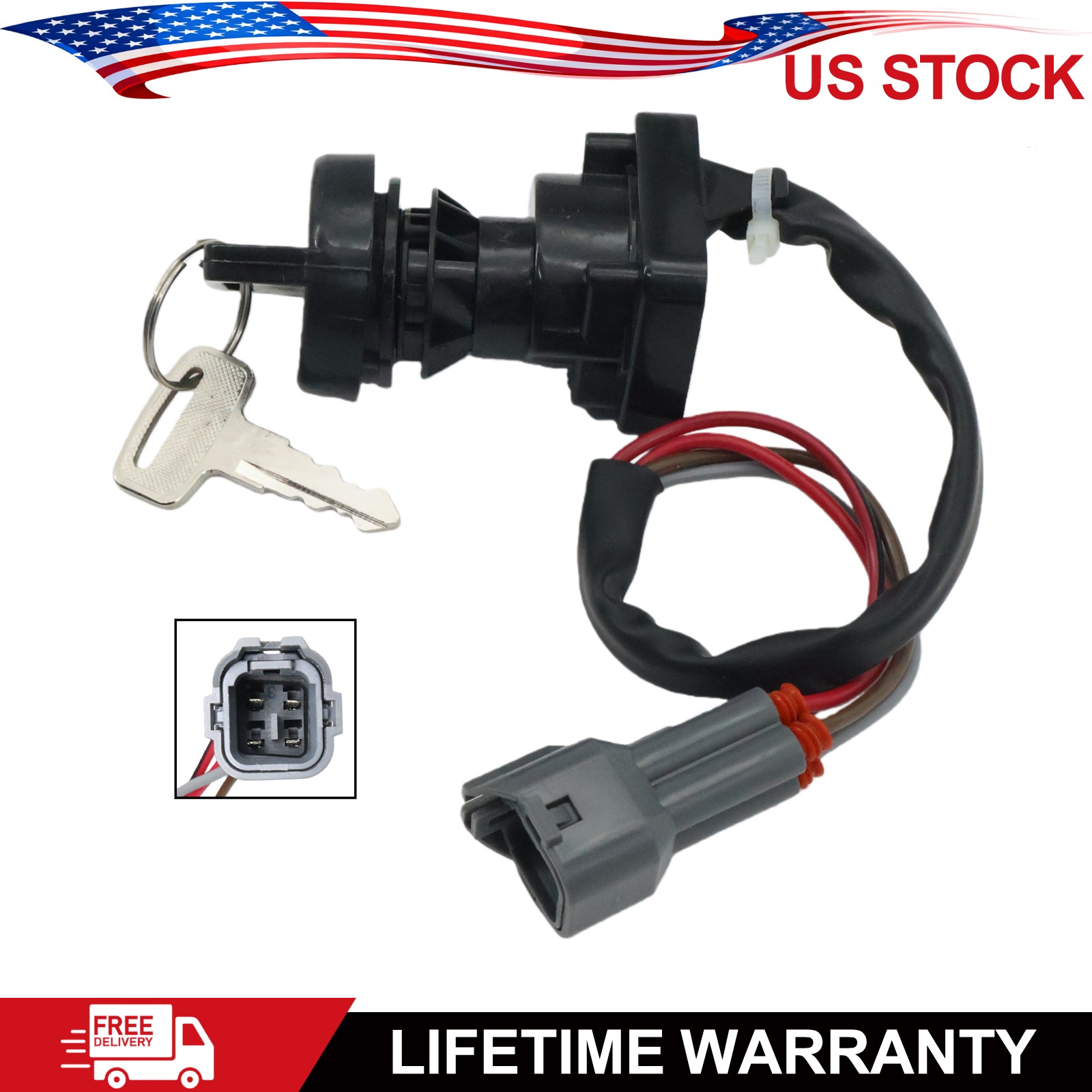 0430-036 Ignition Key Switch Fits Arctic Cat 650 V2 V-Twin 4x4 2004 2005 2006