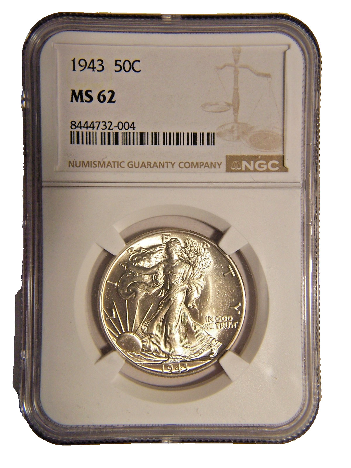 1943 Walking Liberty Half Dollar MS 62 NGC