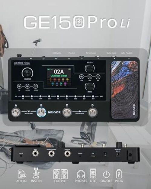 Guitar Multi Effects Processor Preamp Cab Sim Pedalboard GE150 Pro Li Black
