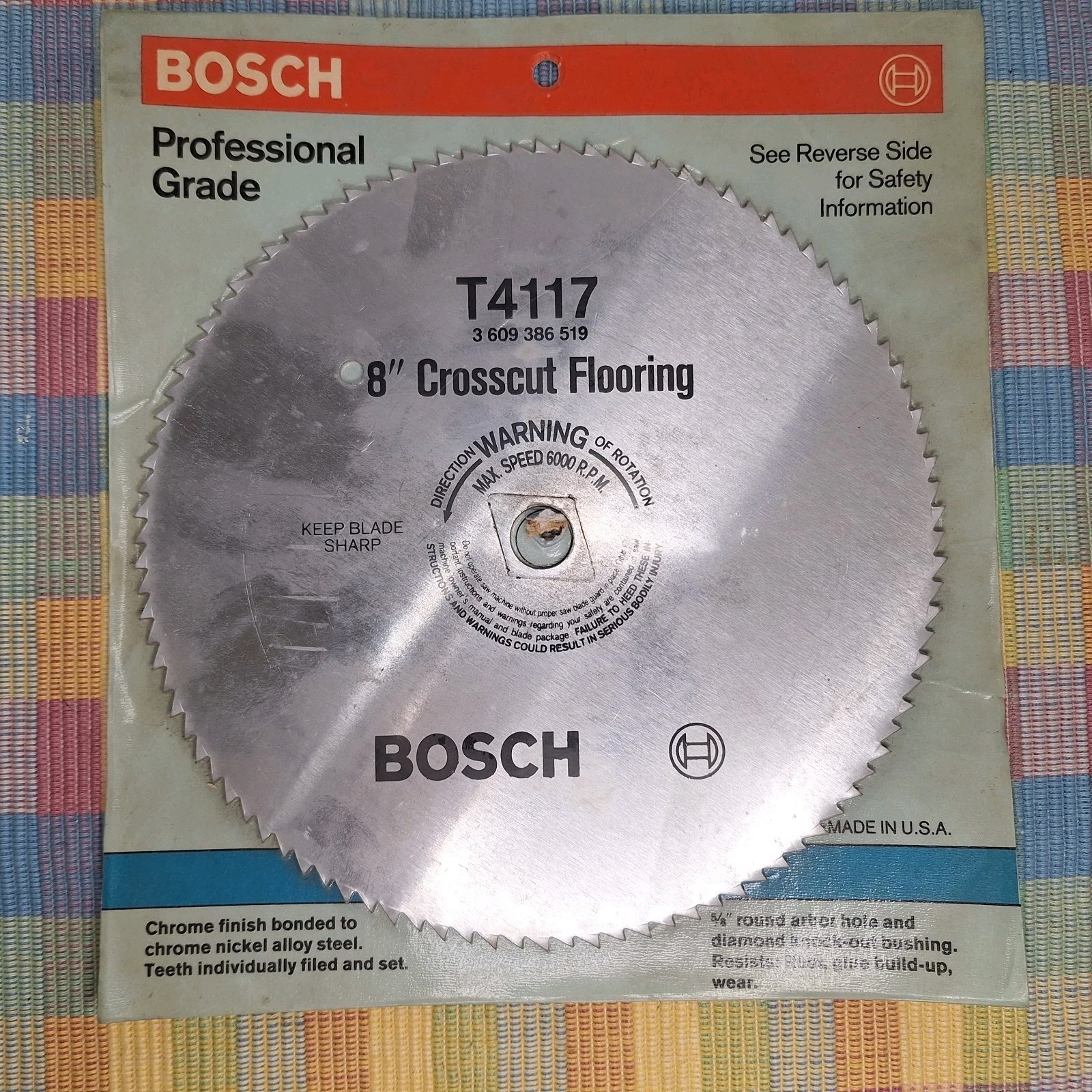 Bosch Professional Grade T4117 8" Crosscut Flooring Blade 5/8 Arbor Hole