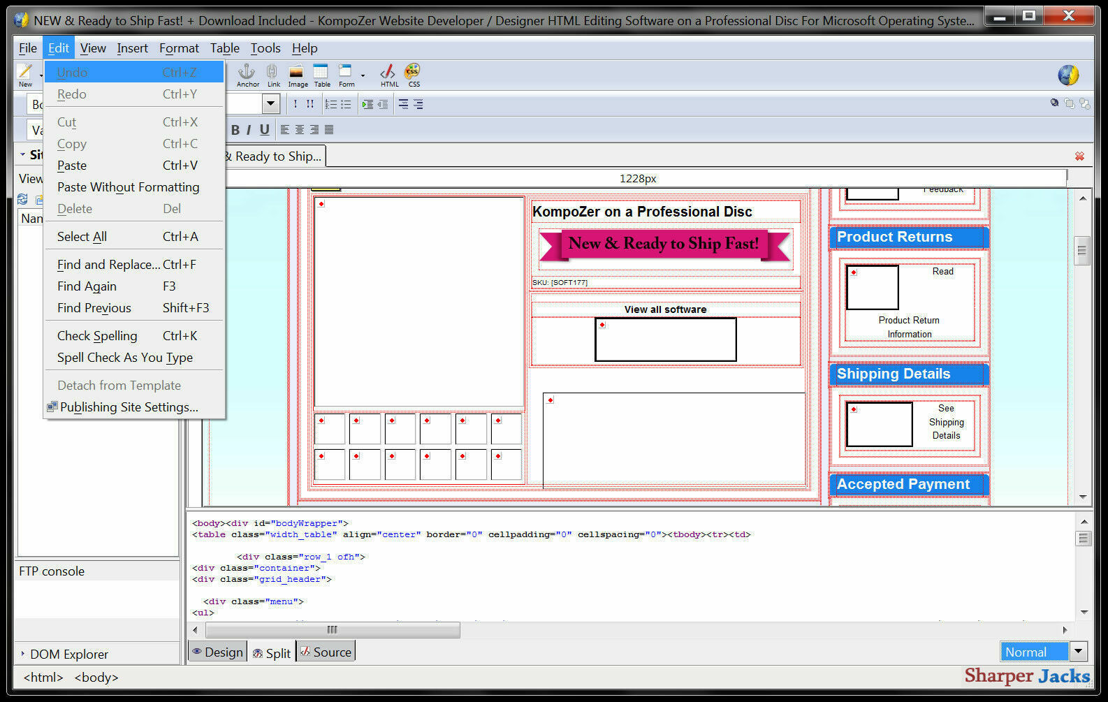 NEW & Fast Ship! KompoZer Website Developer / Designer HTML Editing Software PC