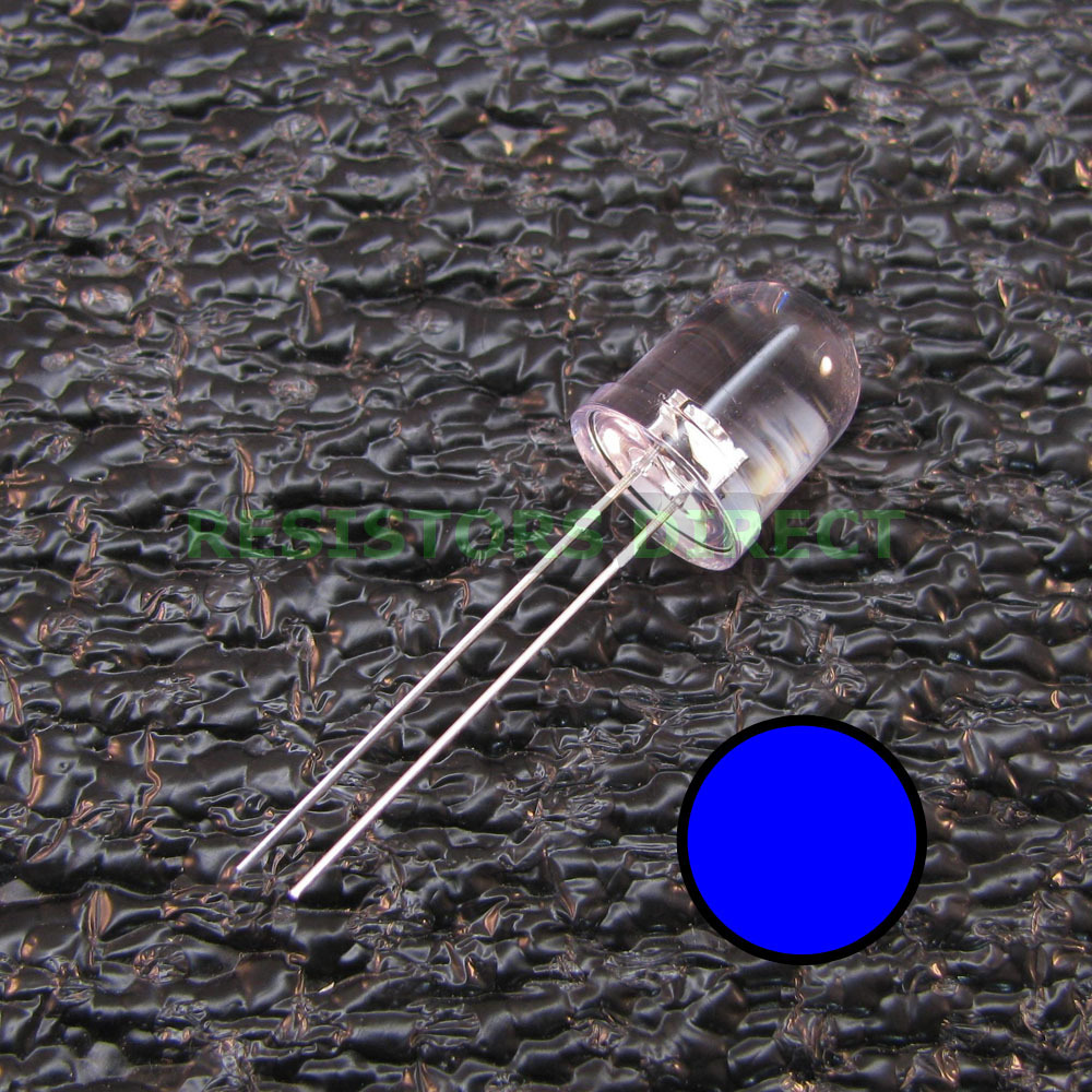 5pcs Round 10mm Blue LED Clear Lens 8000 MCD Ham Radio USA Seller 5x Z13