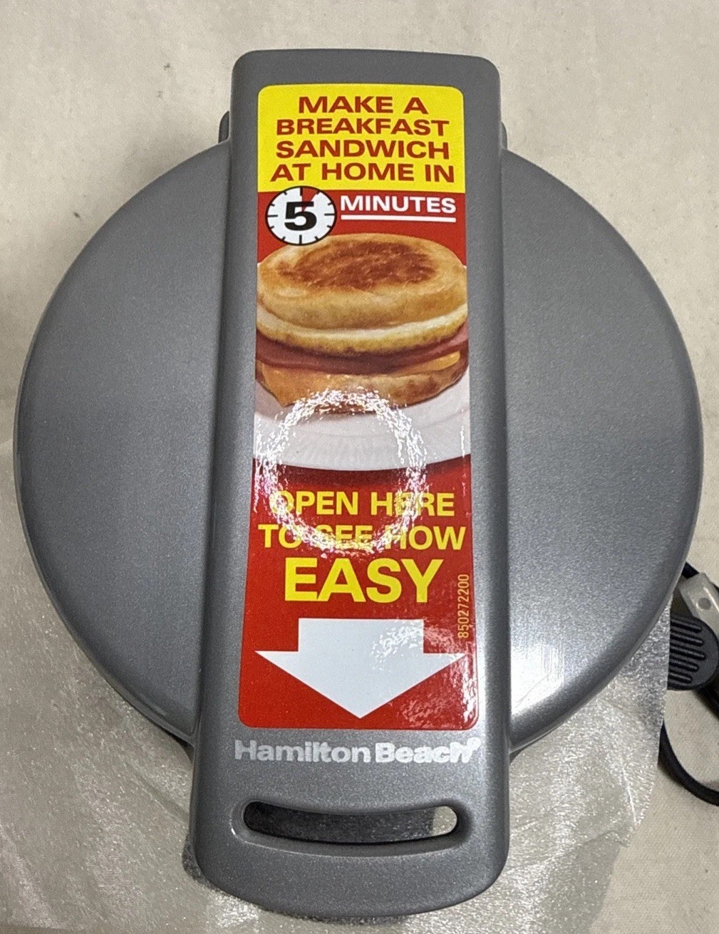 Hamilton Beach 25475 Breakfast Sandwich Maker Silver New Open Box