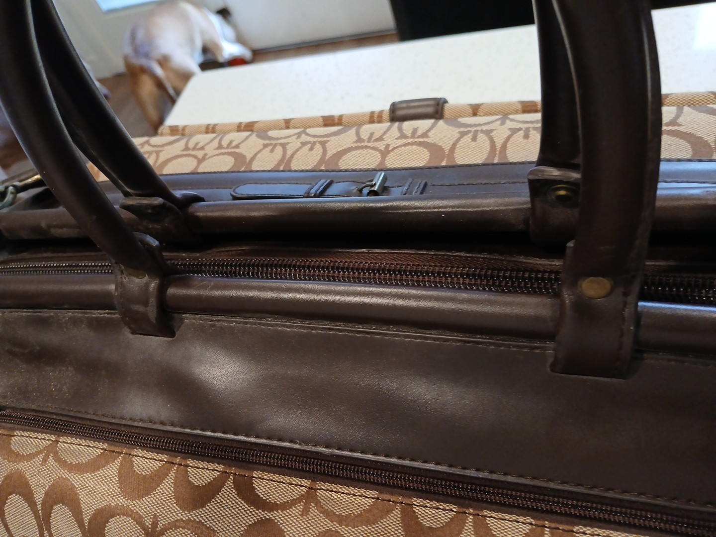 GG MONOGRAM IMMITATION LARGE DUFFLE HIGH QUALITY LEATHER & CANVAS UNISEX