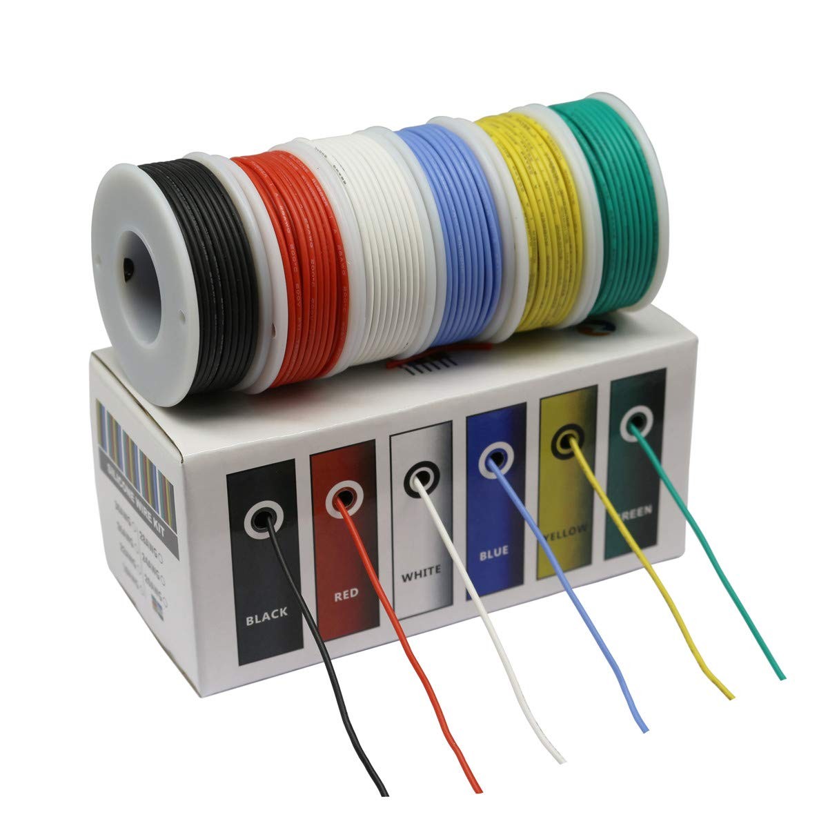Hook Up Wire Kit stranded Wire Kit 20 Gauge Flexible Silicone Rubber Electric