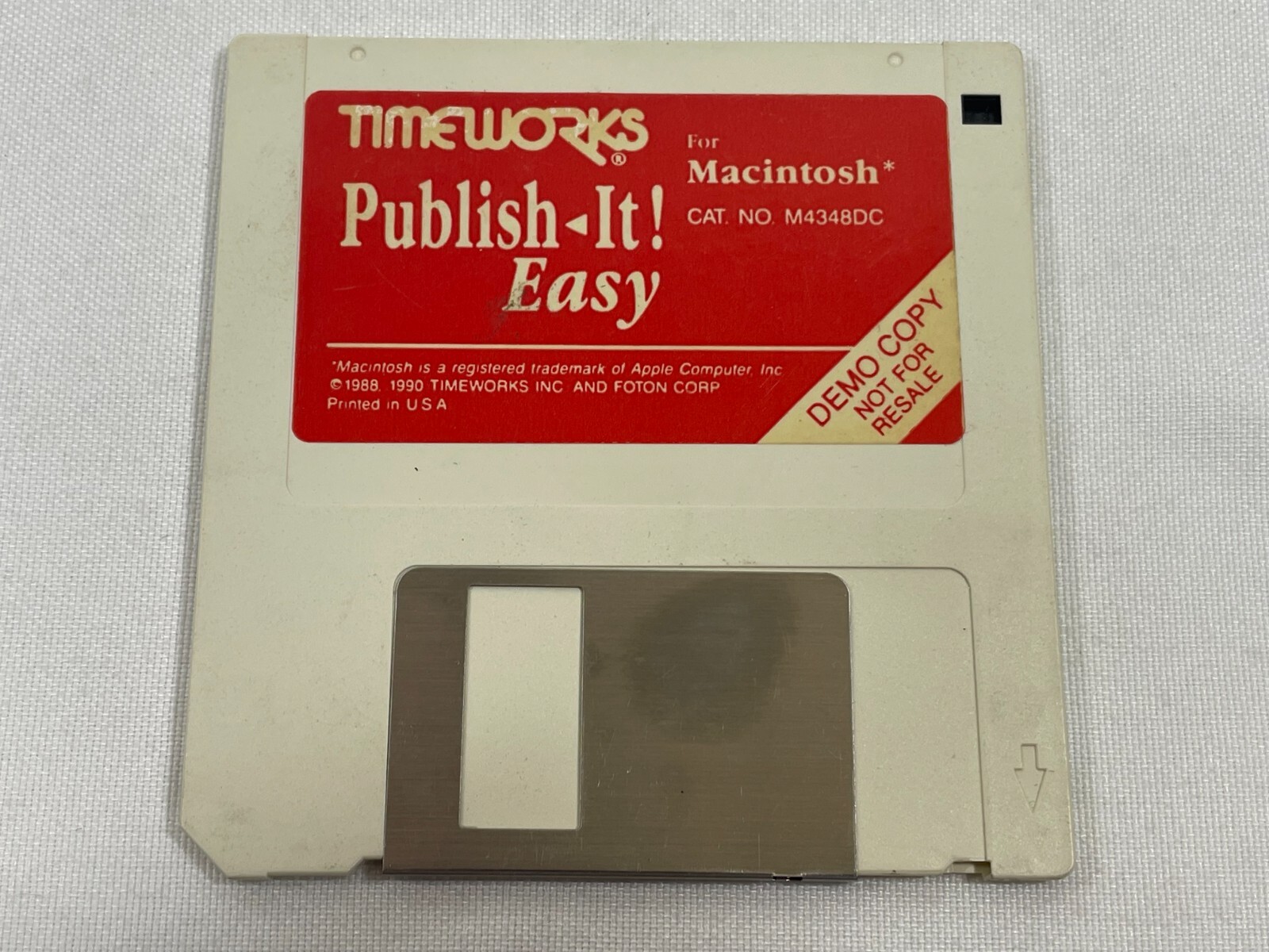 Vintage 1990 TimeWorks Publish It Easy Apple Macintosh 3.5" Floppy Disk Software