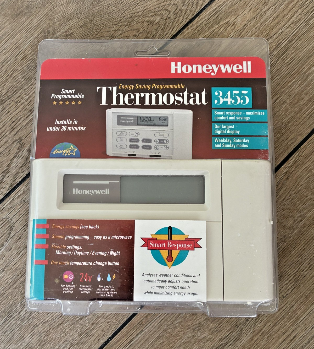 NOS Honeywell Smart Response Series 3455 Programmable Thermostat +FAST SHIPPING