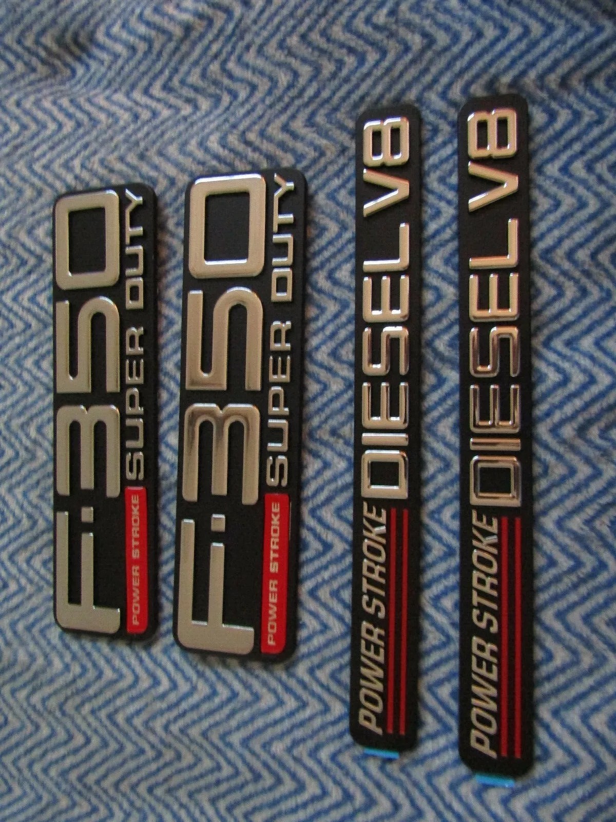 Door fender Badges Set of 4 Fit for 99-04 350 Power-stroke Diesel V8 Replacement