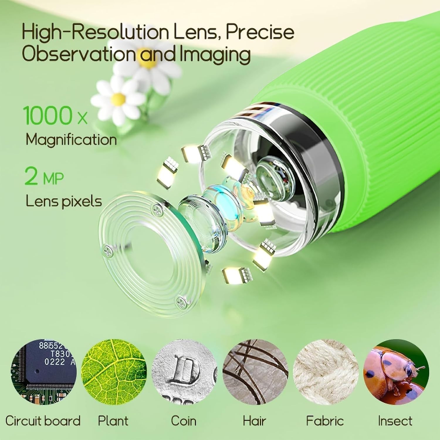 Kids Microscope Pocket Microscope -1000X Portable Microscope for Kid | Photo ...