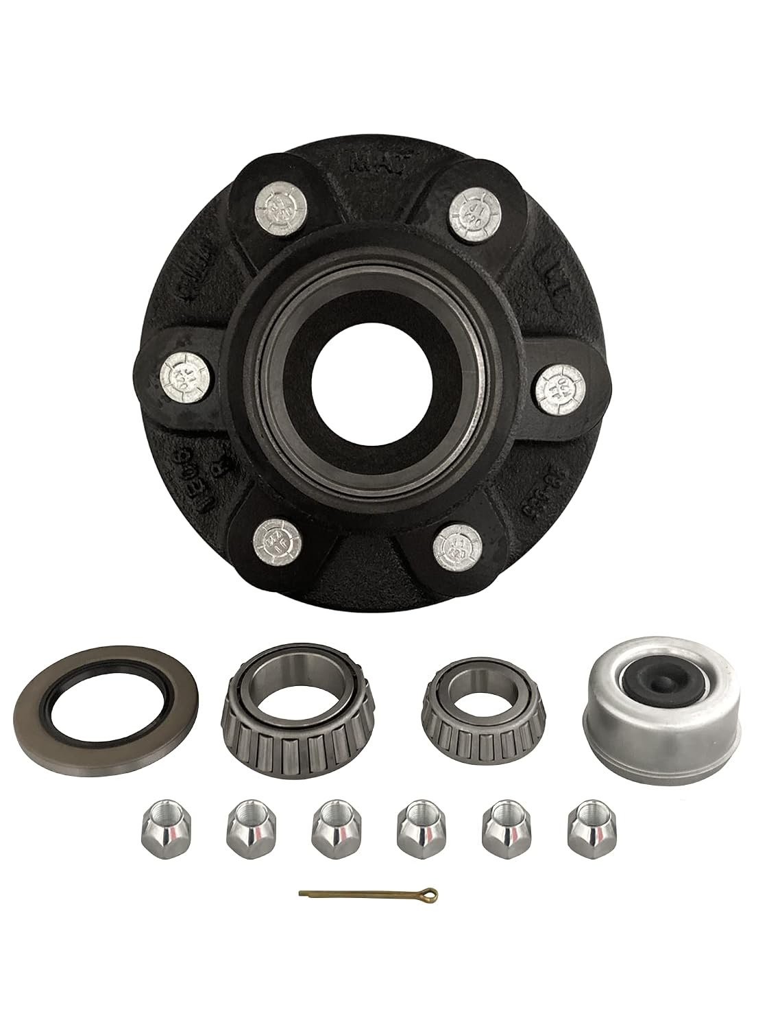 1 - Trailer Hub Convert Mobile Home with Bearings 6000# 6 Lug 6x5.5 Idler Axle