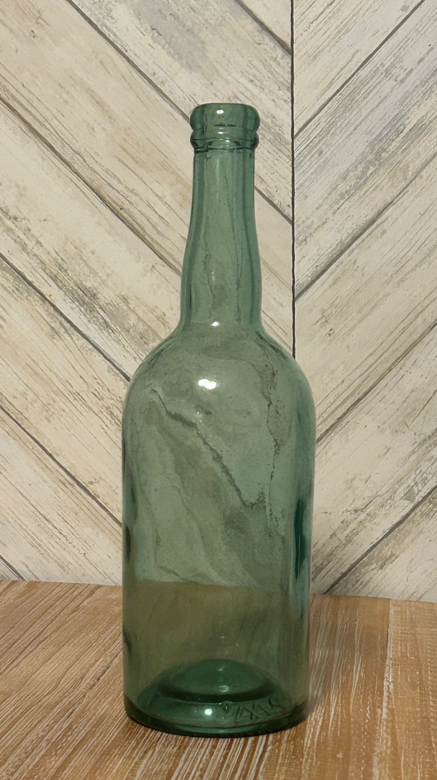 Vintage Green Glass Bottle Williams and Hubert Jerez Bottle 11"