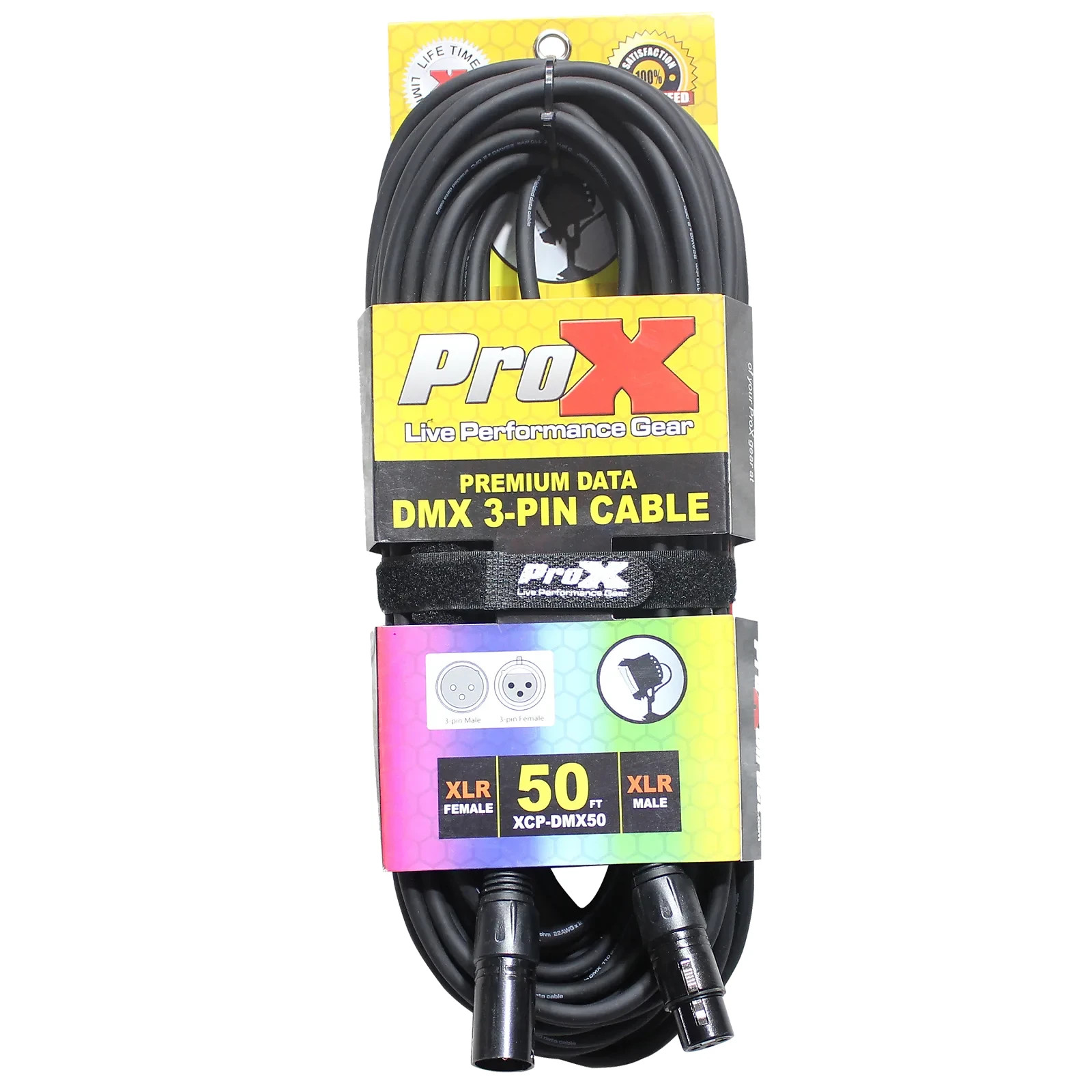 10 Prox DMX Cables 3 Pin 50 FT Premium Shielded DJ Stage Lighting Cable