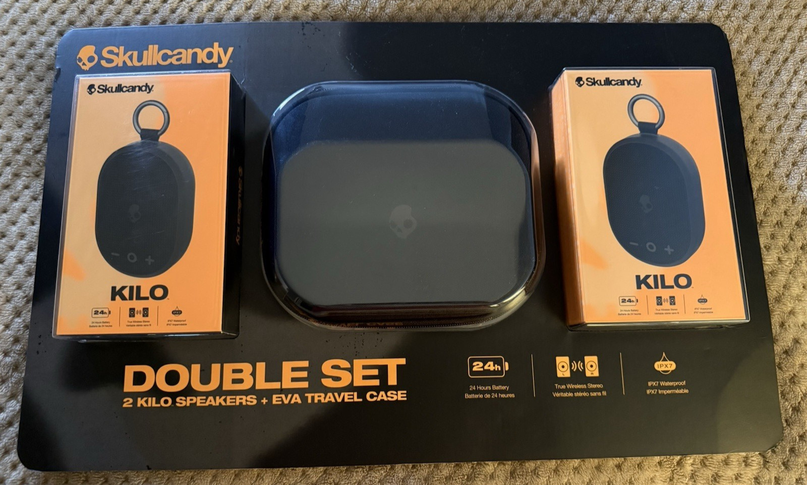 NEW Skullcandy Double Set Kilo Wireless Bluetooth Speaker 2 Pack with Case