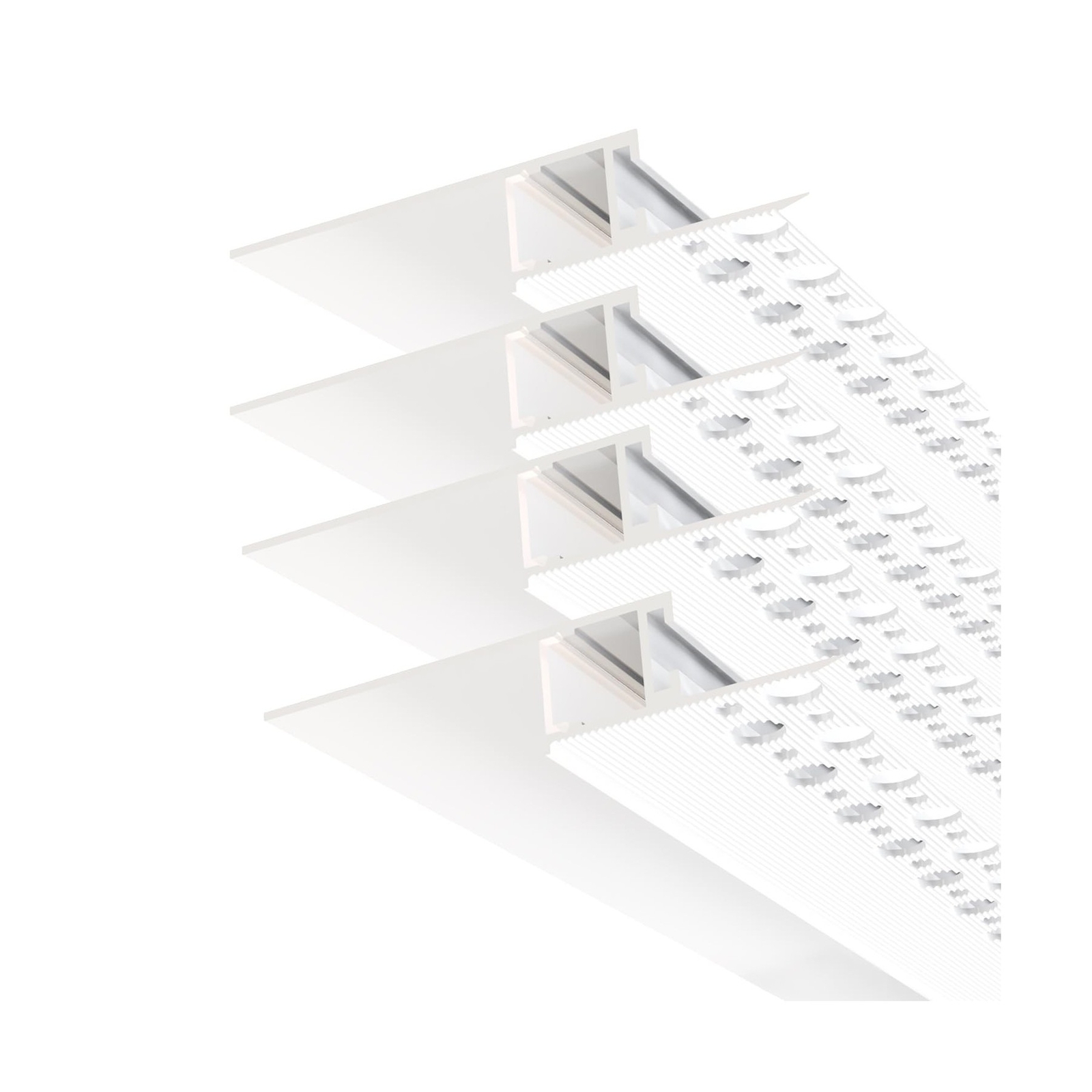 Besseto Plaster in LED Channel,4 x 2m White Drywall LED Strip Light Channel,T...