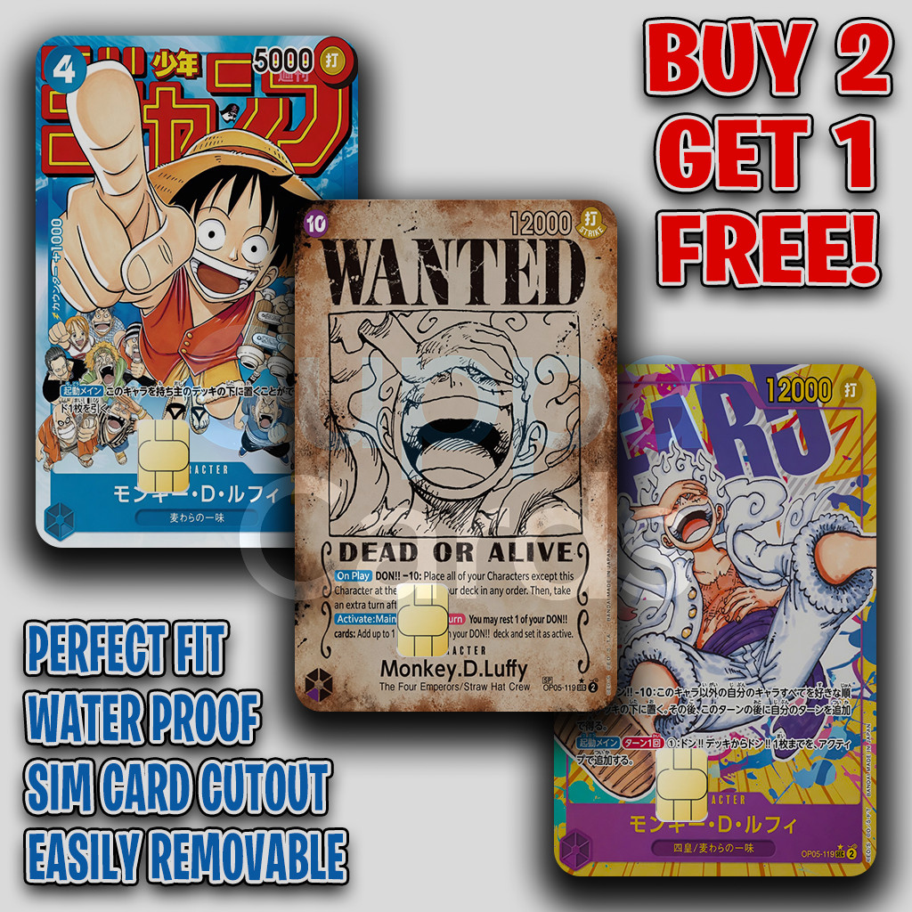 MONKEY D. LUFFY OP CCG Card Sticker  | Debit/Credit Card Skin |  Many to Pick!