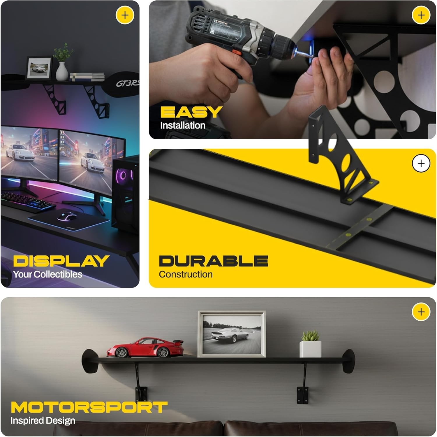 GT3RS Spoiler Shelf – Wall Mounted Car Shelf - Garage Shelving
