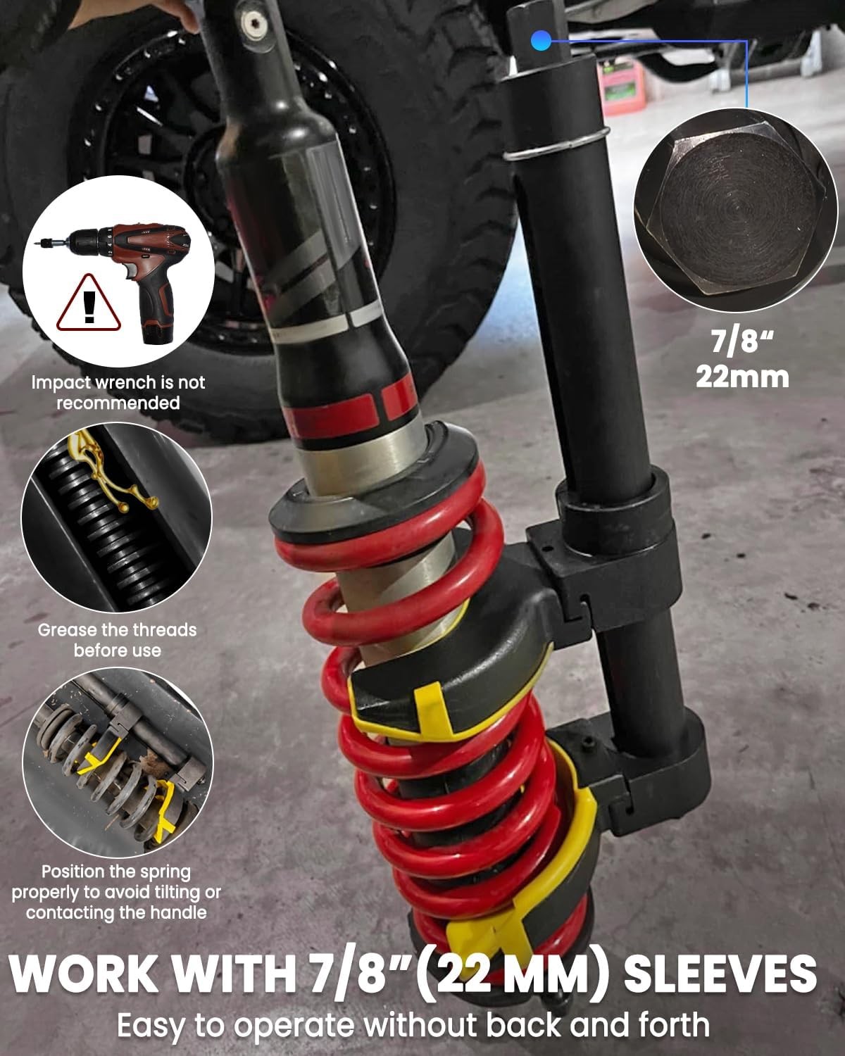Universal Spring Compressor Tool, Heavy Duty Coil Spring...