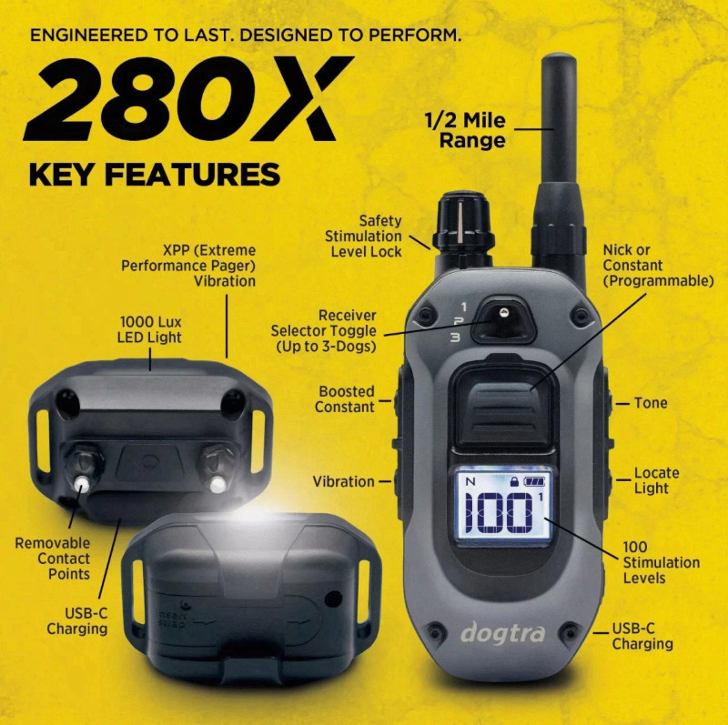 Dogtra 280X Remote Dog Training Collar 1/2 Mile Range