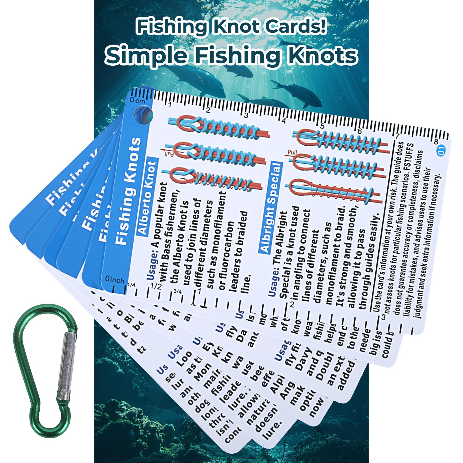 Knot Tying Kit ,25 way fishing knots cards - Waterproof Fishing Knots Pocket ...