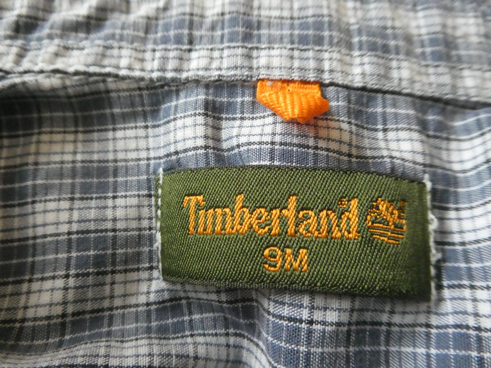 preowned boys timberland shirt blue check 3 months great shirt
